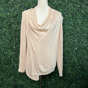 Renee C Tan Cowl Neck Sweater Womens Size S Long Sleeve Cozy Minimalist
